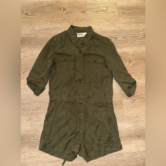 pistola Jackets & Blazers - pistola Olive Green Utility Jacket-Style Jumpsuit